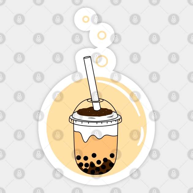 Brown Sugar Bubble Tea Sticker by LulululuPainting